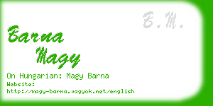 barna magy business card